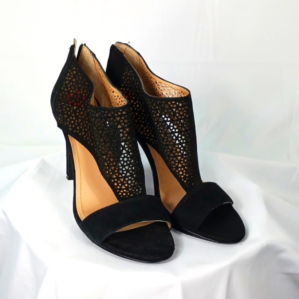 BCBG Cut Out Suede Heels